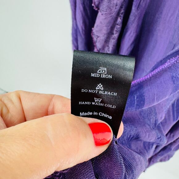 Pretty Angel Fashion Purple Ruffled Lace Duster Vest XL Boho Whimsigoth - Picture 6 of 9